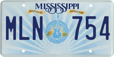 MS license plate MLN754