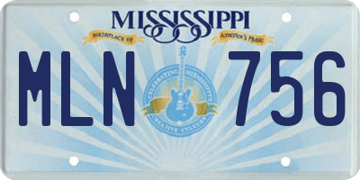MS license plate MLN756