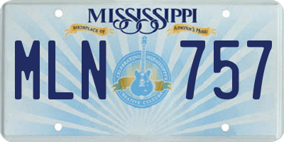 MS license plate MLN757