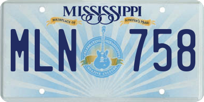 MS license plate MLN758