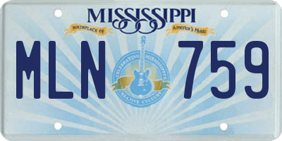 MS license plate MLN759