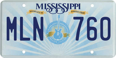 MS license plate MLN760