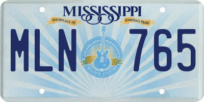 MS license plate MLN765