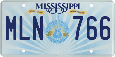 MS license plate MLN766