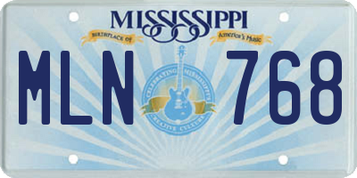 MS license plate MLN768