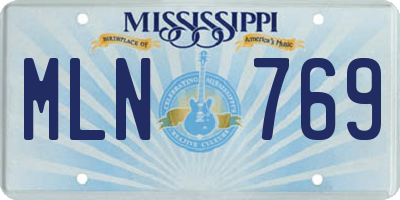 MS license plate MLN769