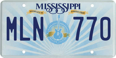 MS license plate MLN770
