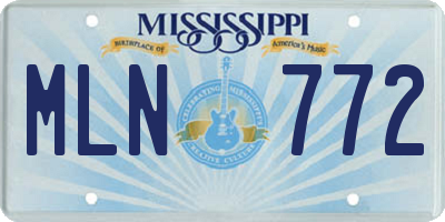 MS license plate MLN772