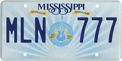 MS license plate MLN777