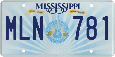 MS license plate MLN781