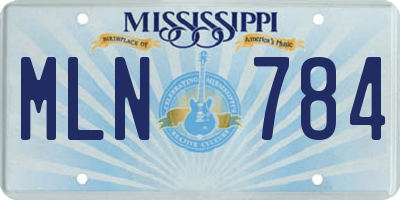 MS license plate MLN784