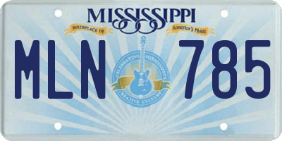 MS license plate MLN785