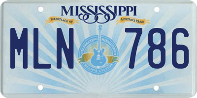 MS license plate MLN786
