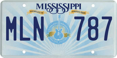 MS license plate MLN787