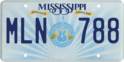 MS license plate MLN788