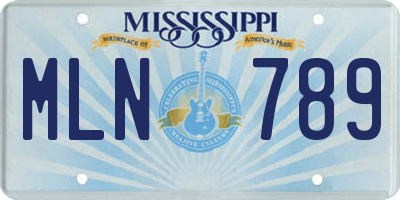 MS license plate MLN789