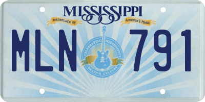 MS license plate MLN791