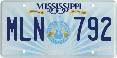 MS license plate MLN792