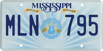 MS license plate MLN795