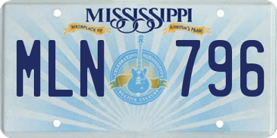 MS license plate MLN796
