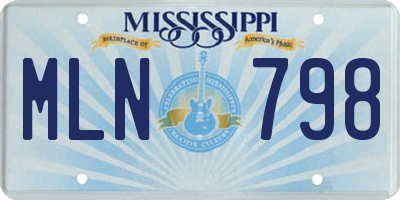 MS license plate MLN798