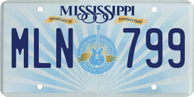 MS license plate MLN799