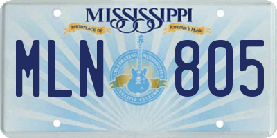 MS license plate MLN805