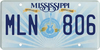 MS license plate MLN806