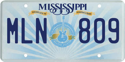 MS license plate MLN809