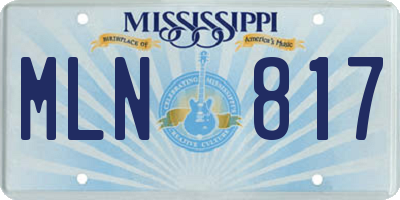 MS license plate MLN817