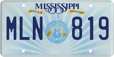 MS license plate MLN819