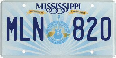 MS license plate MLN820