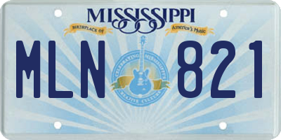 MS license plate MLN821