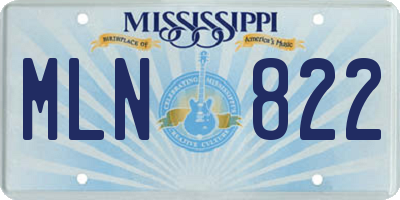 MS license plate MLN822