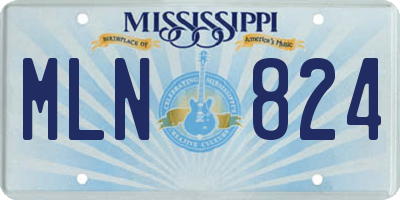 MS license plate MLN824