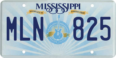 MS license plate MLN825