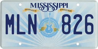 MS license plate MLN826