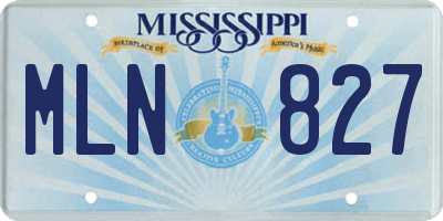 MS license plate MLN827