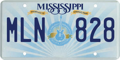 MS license plate MLN828