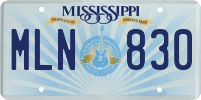 MS license plate MLN830