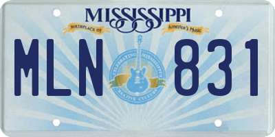 MS license plate MLN831