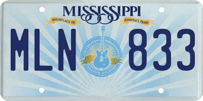 MS license plate MLN833