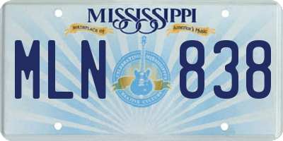 MS license plate MLN838