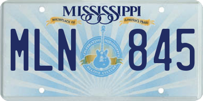 MS license plate MLN845