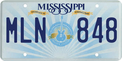 MS license plate MLN848