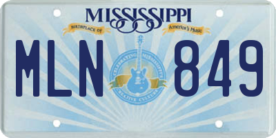 MS license plate MLN849