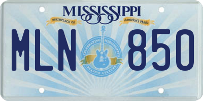 MS license plate MLN850