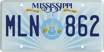 MS license plate MLN862