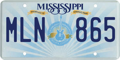 MS license plate MLN865