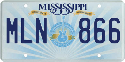MS license plate MLN866